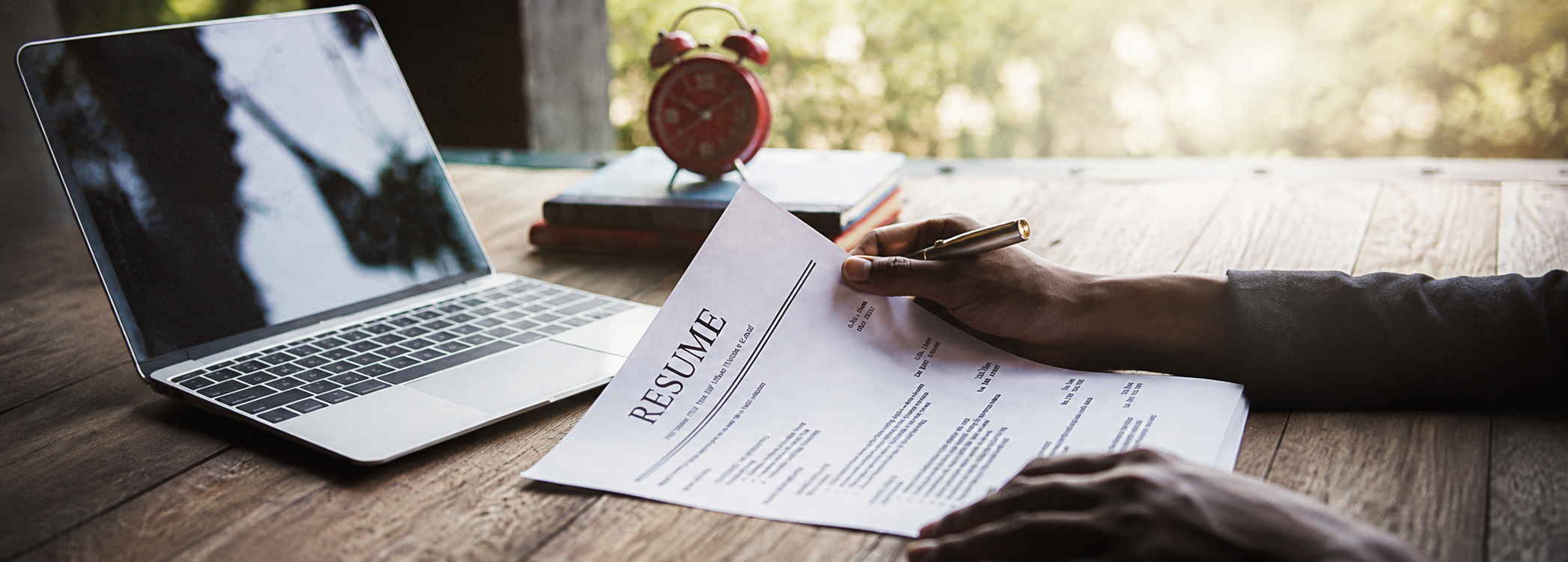 Professional preparing a job application